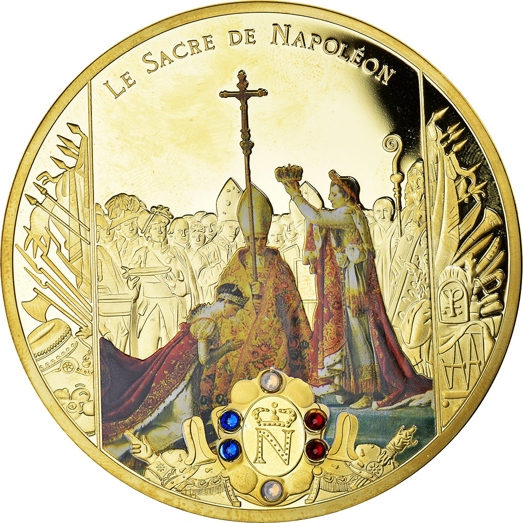 França, Medal, Le sacre de Napoléon Ier par Pie VII, História, MS(65-70)