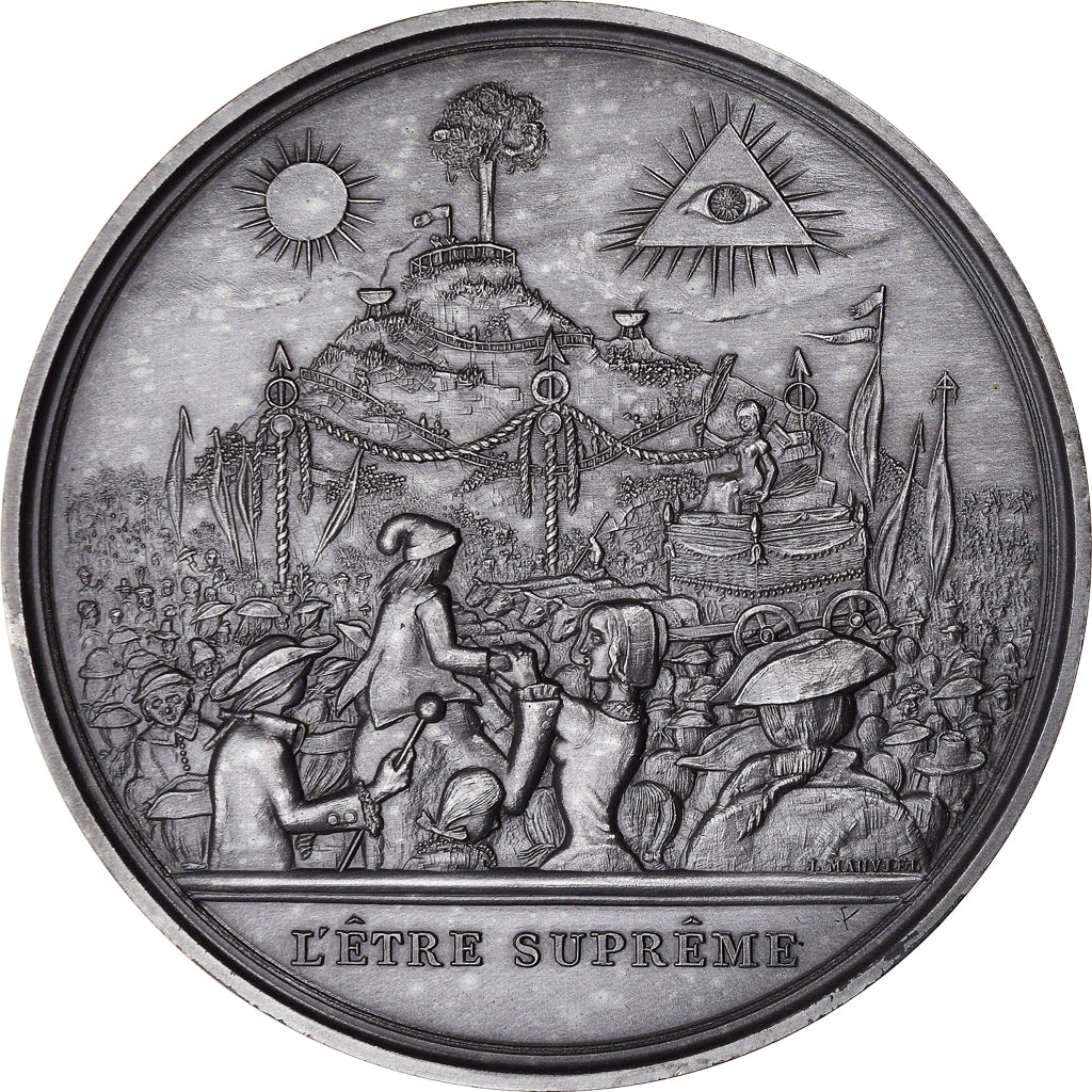 Francia, medaglia, Révolution Française, L'Etre Suprême, History, Mauviel
