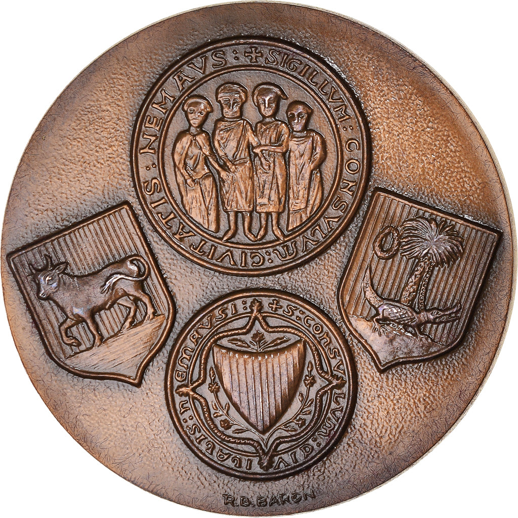 Francja, Medal, Ville de Nimes, Geografia, 1987, Baron, MS(63), Brązowy