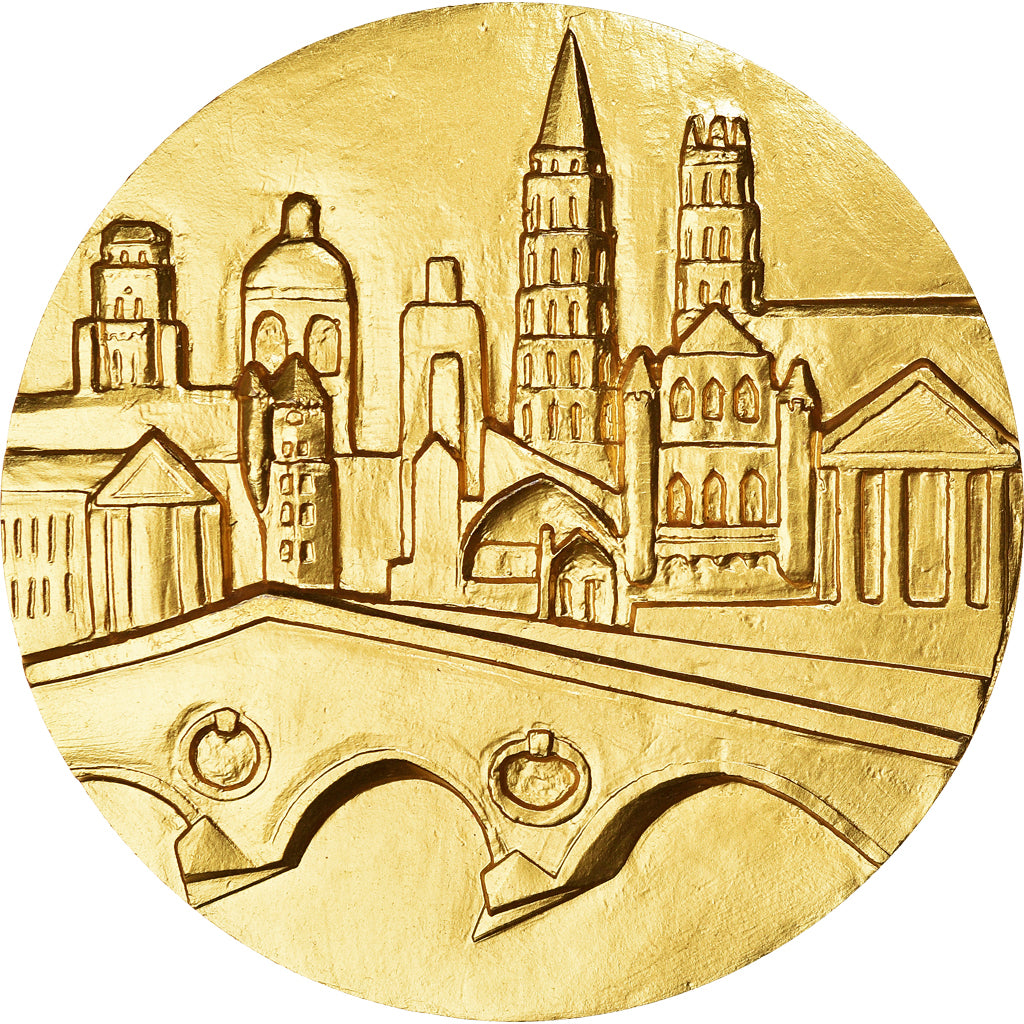 Francja, Medal, Ville de Toulouse, Geografia, 1981, MS(63), Pokryty brązem