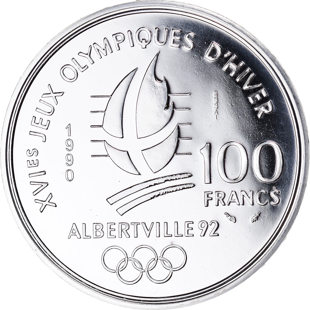 Coin, France, Ski acrobatique, JO Albertville 92, 100 Francs, 1990, Paris