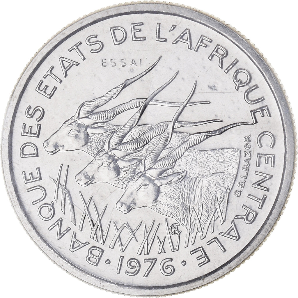 Coin, Central African States, 50 Francs, 1976, Paris, ESSAI, MS(65-70), Nickel