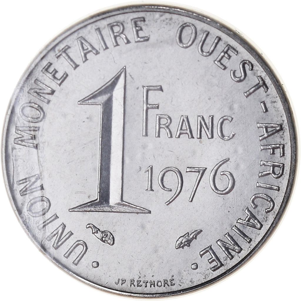 Coin, West African States, Franc, 1976, Paris, MS(65-70), Steel, KM:8