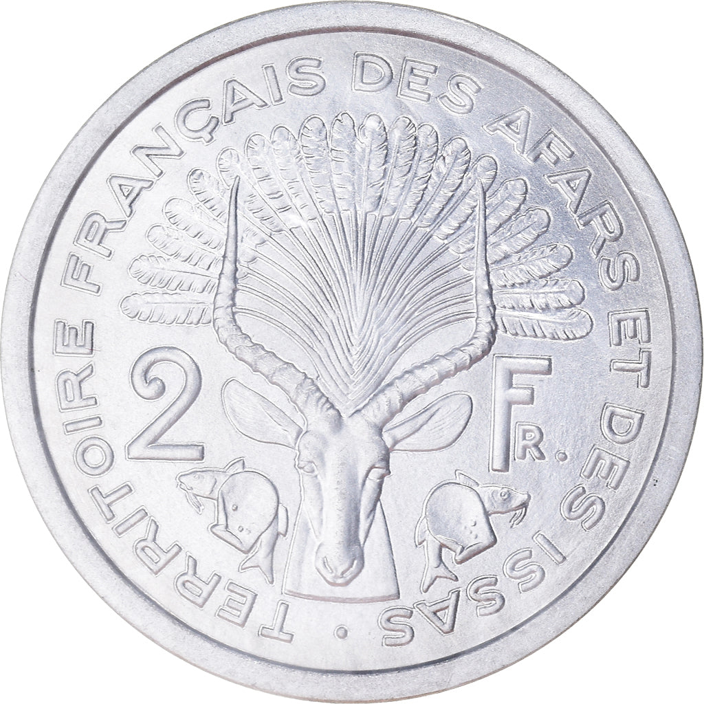 Coin, FRENCH AFARS & ISSAS, 2 Francs, 1968, Paris, ESSAI, MS(65-70), Aluminium