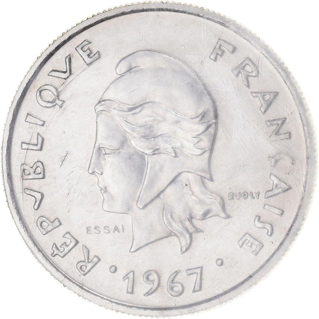 Coin, New Hebrides, 10 Francs, 1967, Paris, ESSAI, MS(65-70), Nickel, KM:E2