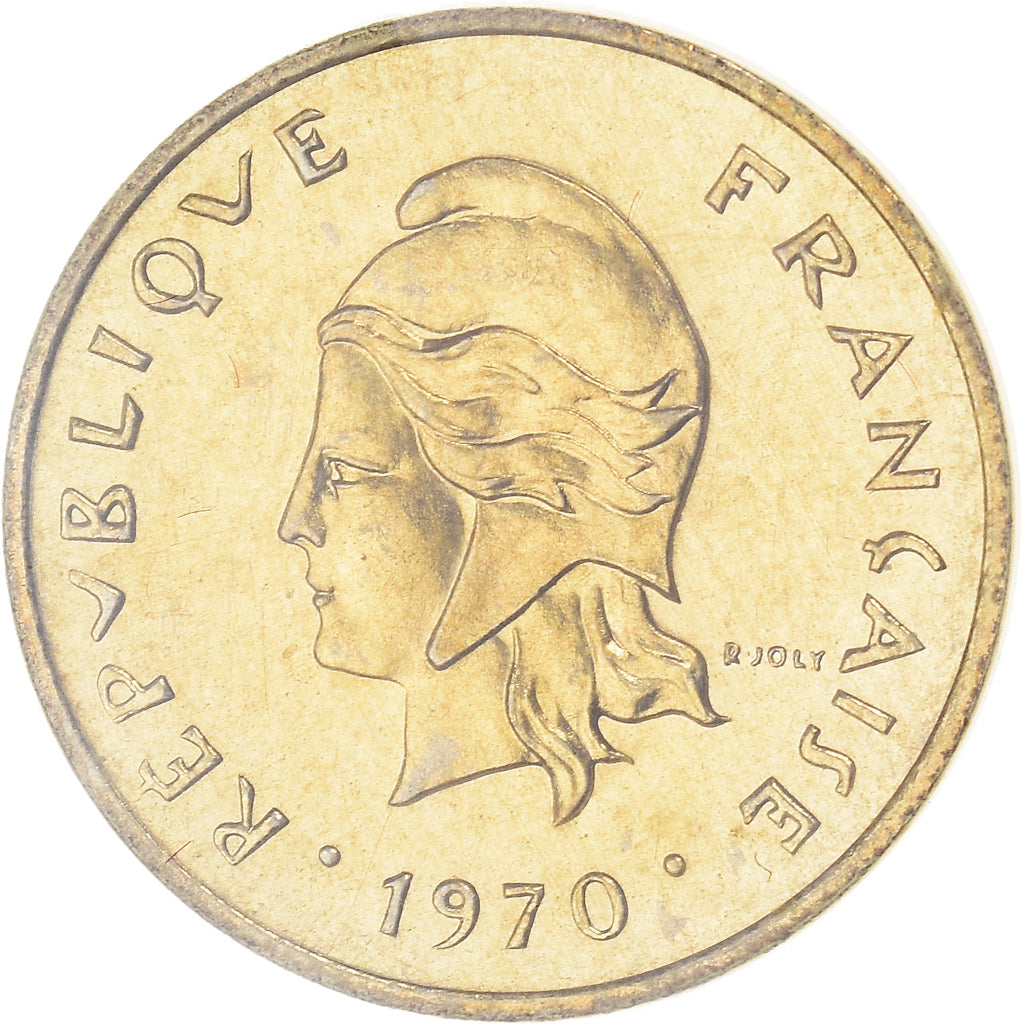 Coin, New Hebrides, 1 Franc, 1970, Paris, MS(65-70), Bronze-Aluminium-Nickel
