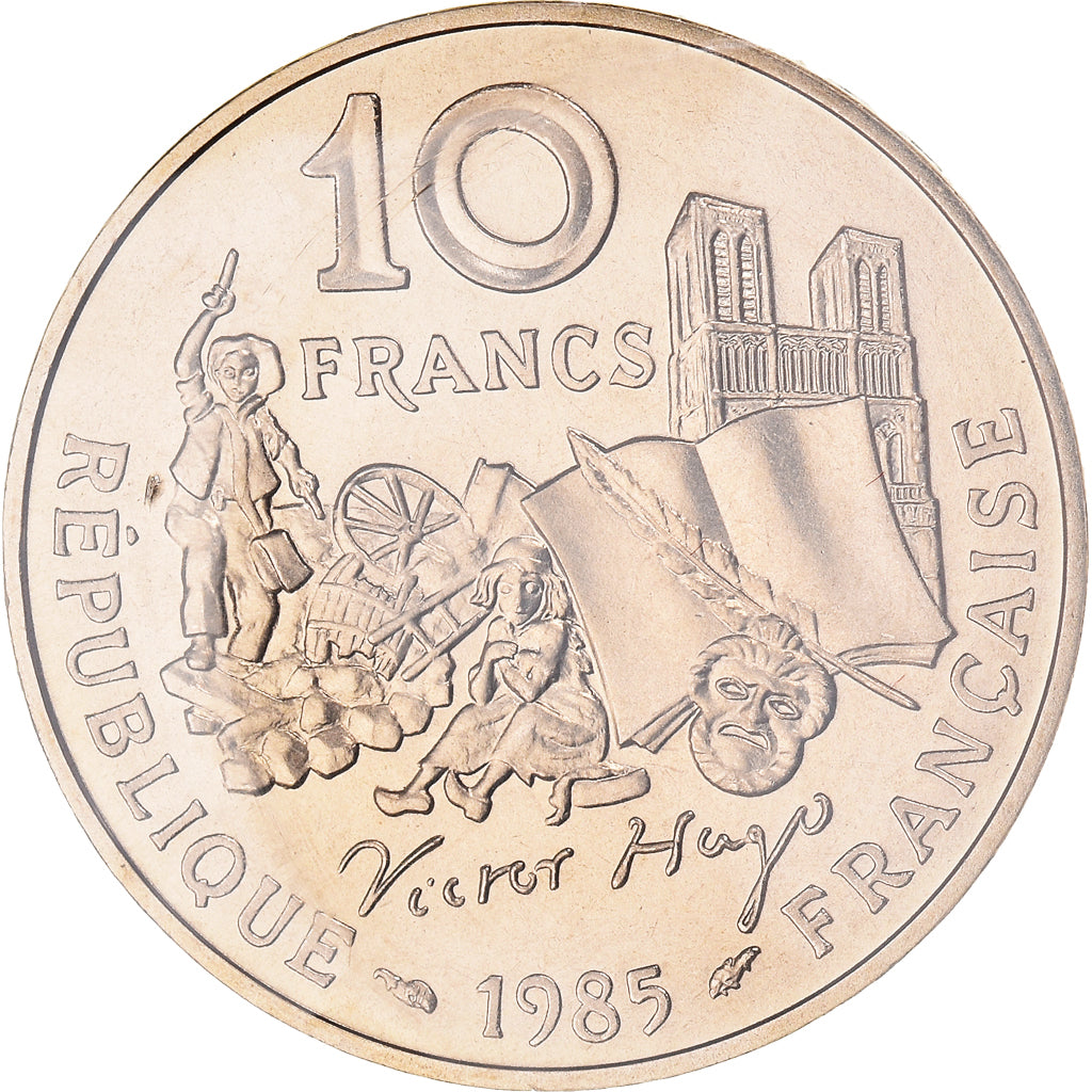 Coin, France, Victor Hugo, 10 Francs, 1985, Paris, ESSAI, MS(65-70)