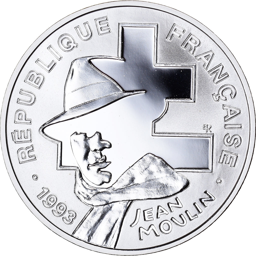 Coin, France, Jean Moulin, 100 Francs, 1993, Essai Proof, MS(65-70), Silver