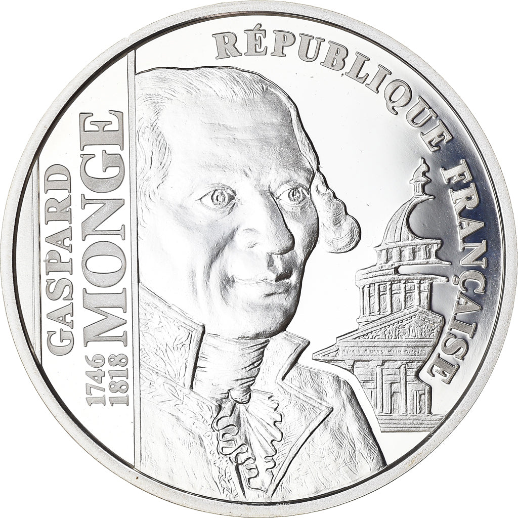 Moneta, Francja, Gaspard MONGE, 100 Francs, 1998, Proof, MS(65-70), Srebro