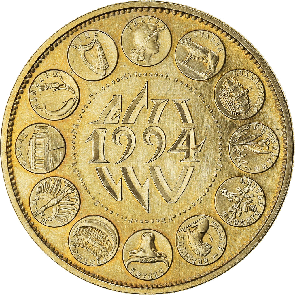 France, Medal, Ecu Europa, Marianne, 1994, Rodier, MS(63), Gilt Bronze