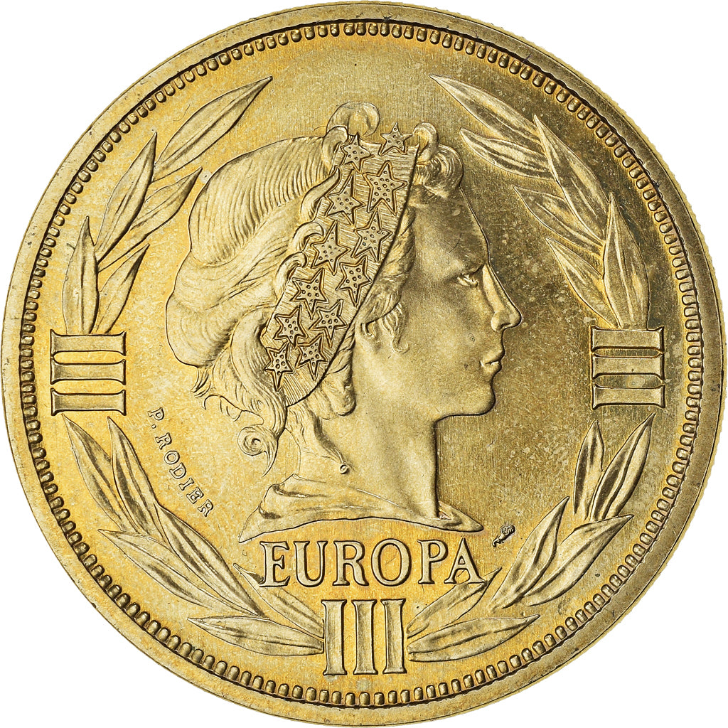 France, Medal, Ecu Europa, Marianne, 1994, Rodier, MS(63), Gilt Bronze