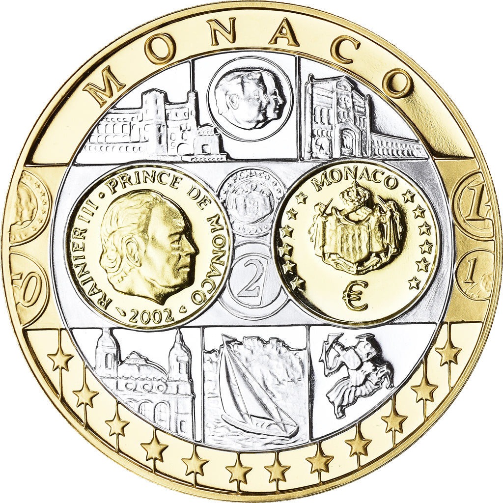 Monaco, Medal, L'Europe, Monaco, Politics, FDC, MS(65-70), Silver