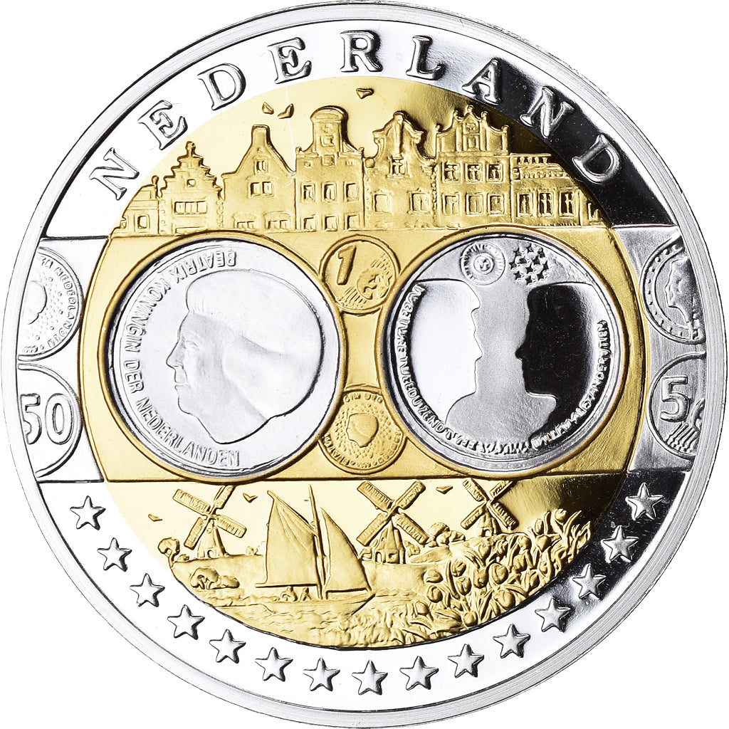 Netherlands, Medal, L'Europe, Politics, FDC, MS(65-70), Silver