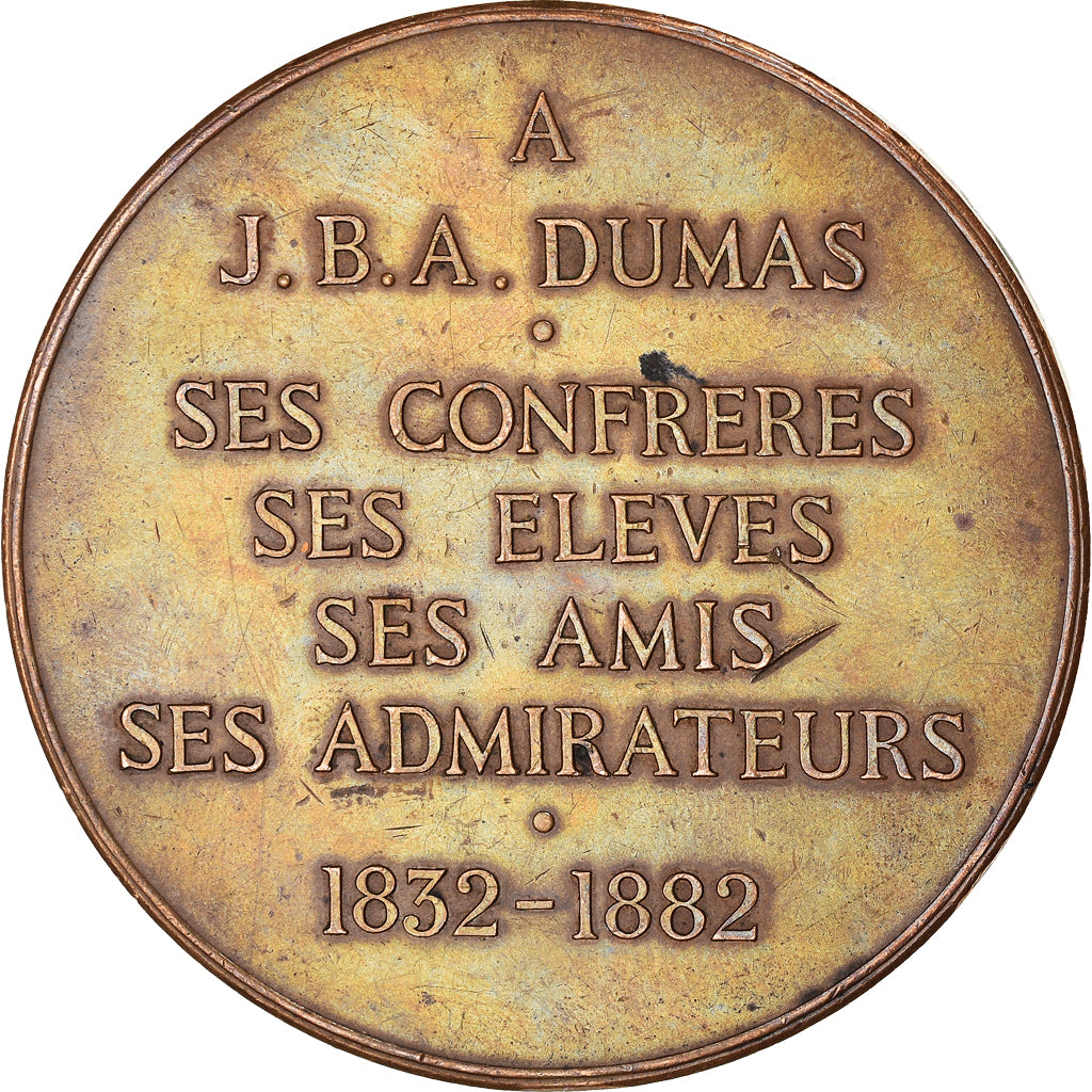 France, Médaille, J.B.A Dumas, Académie des Sciences, 1882, Alphée Dubois