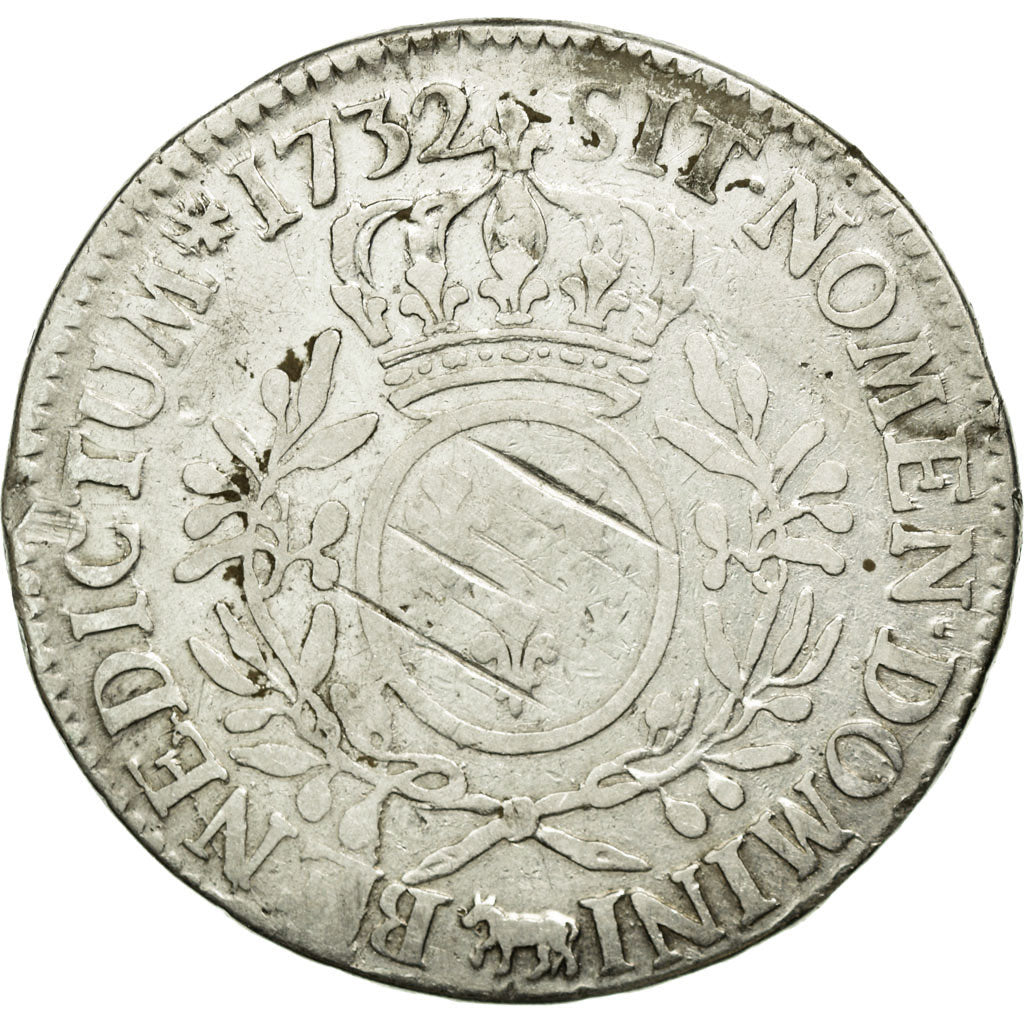 Coin, France, Louis XV, Écu de Béarn aux branches d'olivier, Ecu, 1732, Pau