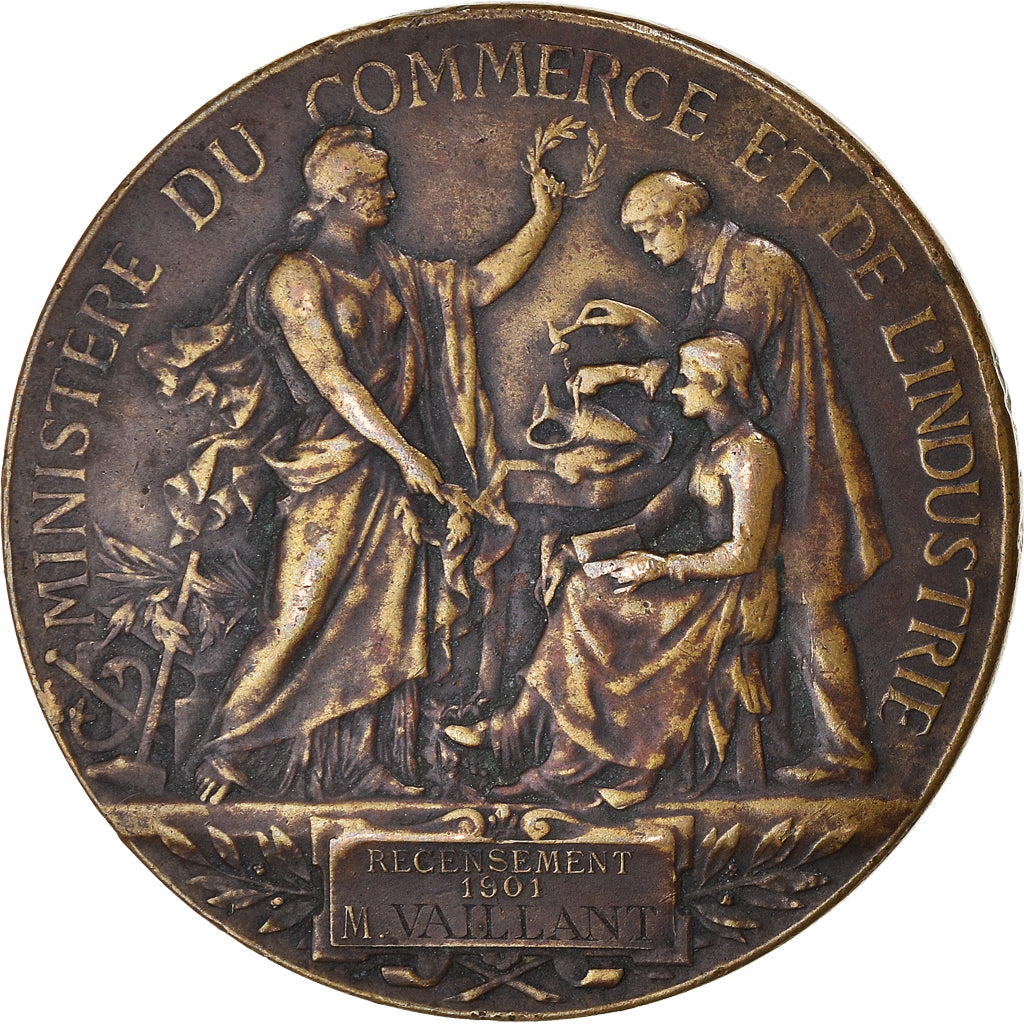 France, Médaille, Ministère du Commerce et de l'Industrie, Recensement, 1901