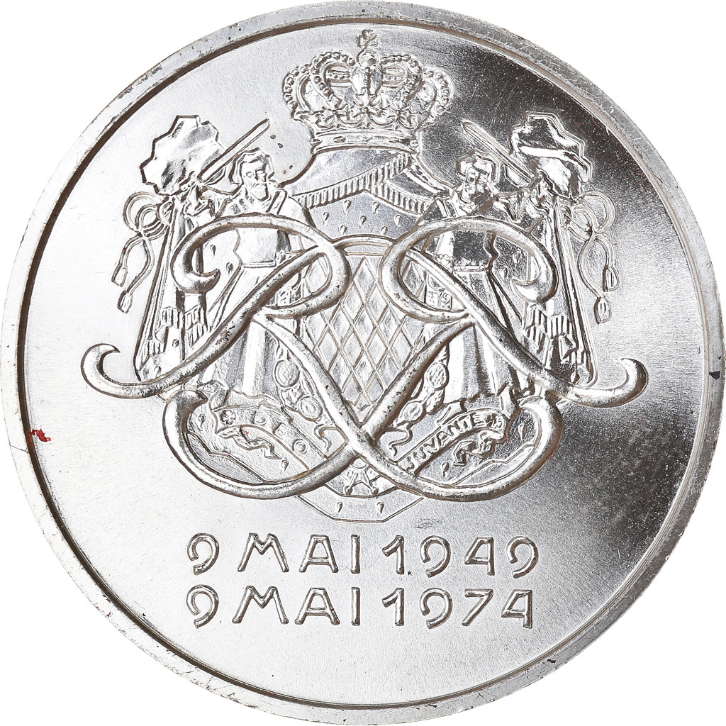 Monaco, Médaille, Prince Rainier III, Politics, 1974, SPL, Argent