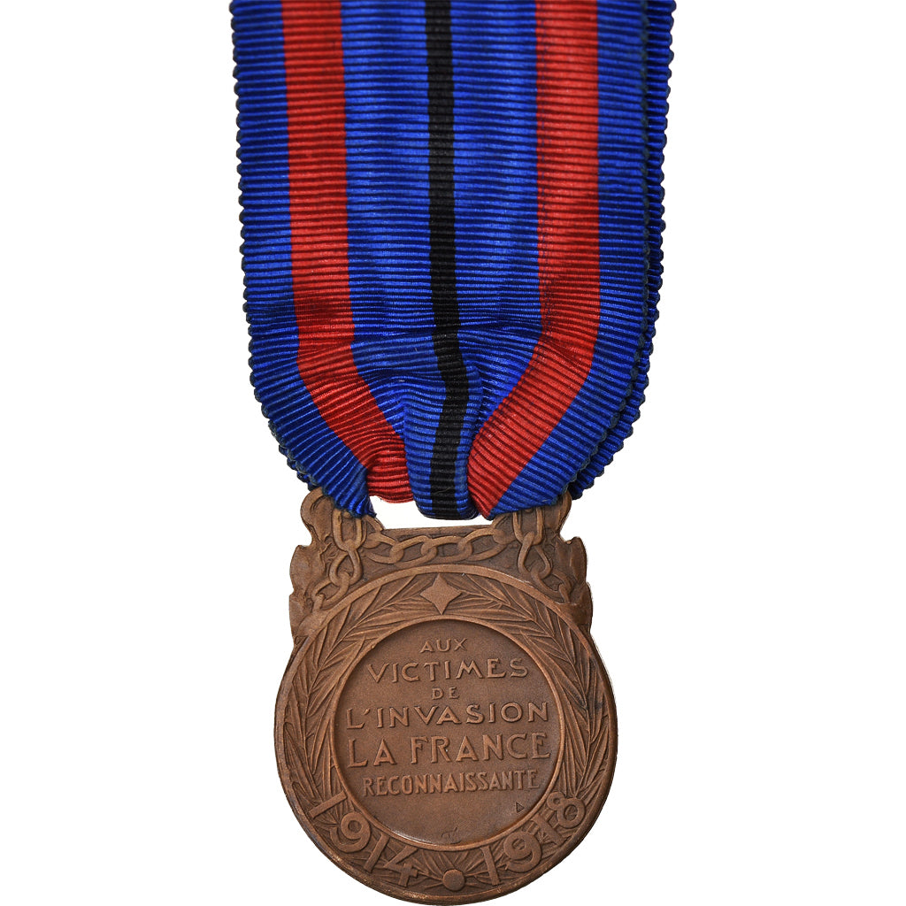 France, Victimes de l'Invasion, Medal, 1914-1918, Very Good Quality, Dautel
