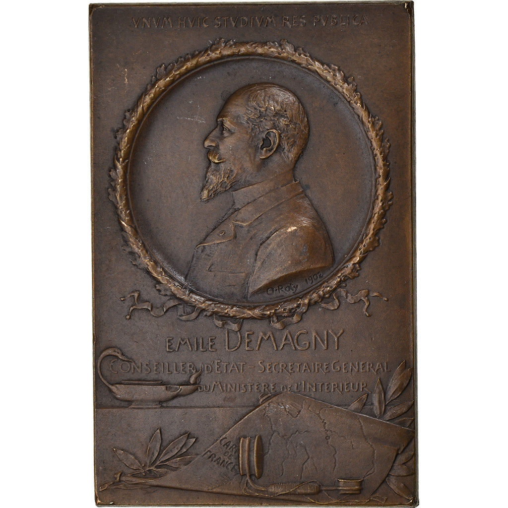 France, Medal, Emile Demagny, Conseiller d'Etat, Politics, 1902, O.Roty
