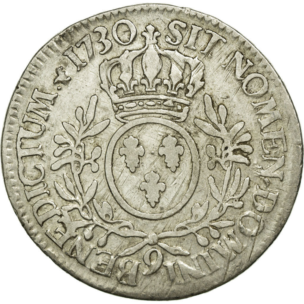 Moneta, Francia, Louis XV, Écu aux branches d'olivier, Ecu, 1730, Rennes, MB