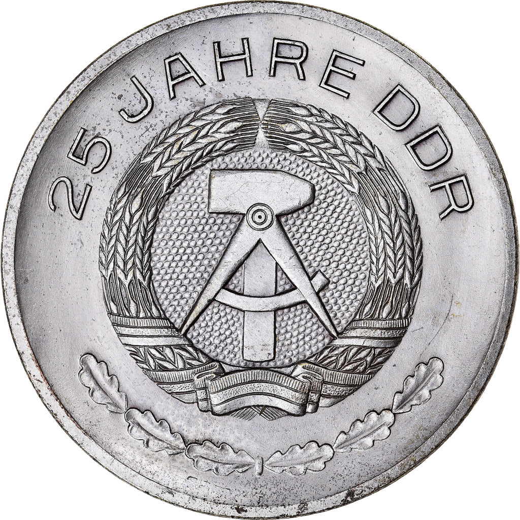 Germany, Medal, 25 Jahre DDR, Kreis Brandenburg, AU(50-53), Silvered bronze