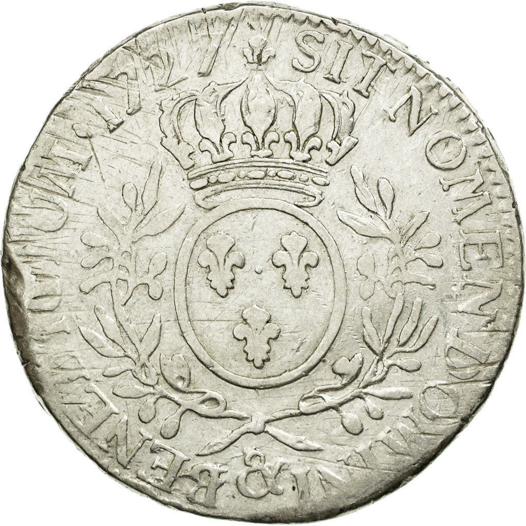 Coin, France, Louis XV, Écu aux branches d'olivier, Ecu, 1727, Aix, F(12-15)