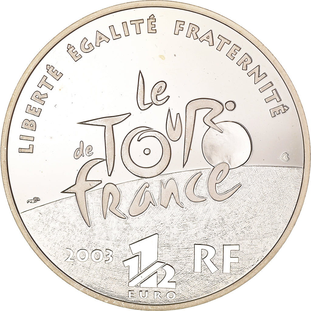 France, 1-1/2 Euro, Tour de France - 100 ans de Tour, 2003, Paris, Proof, FDC