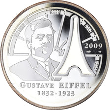 France, 10 Euro, Gustave Eiffel, 2009, Paris, BE, MS(65-70), Silver