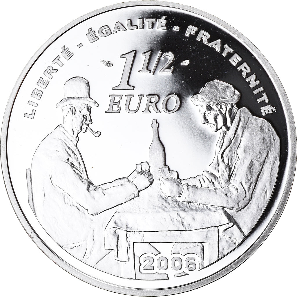 France, 1-1/2 Euro, Paul Cézanne, 2006, Paris, BE, MS(65-70), Silver