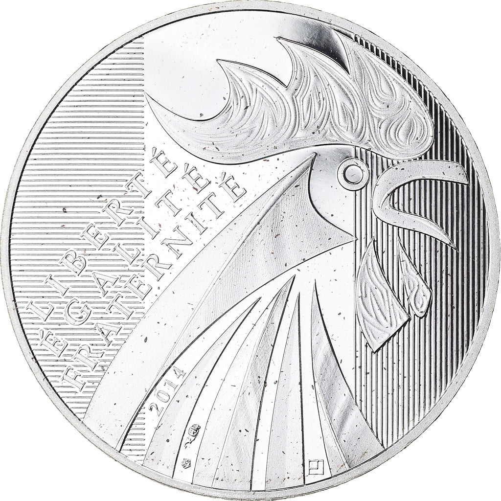 France, 10 Euro, Coq, 2014, Paris, BE, MS(65-70), Silver, Gadoury:EU657