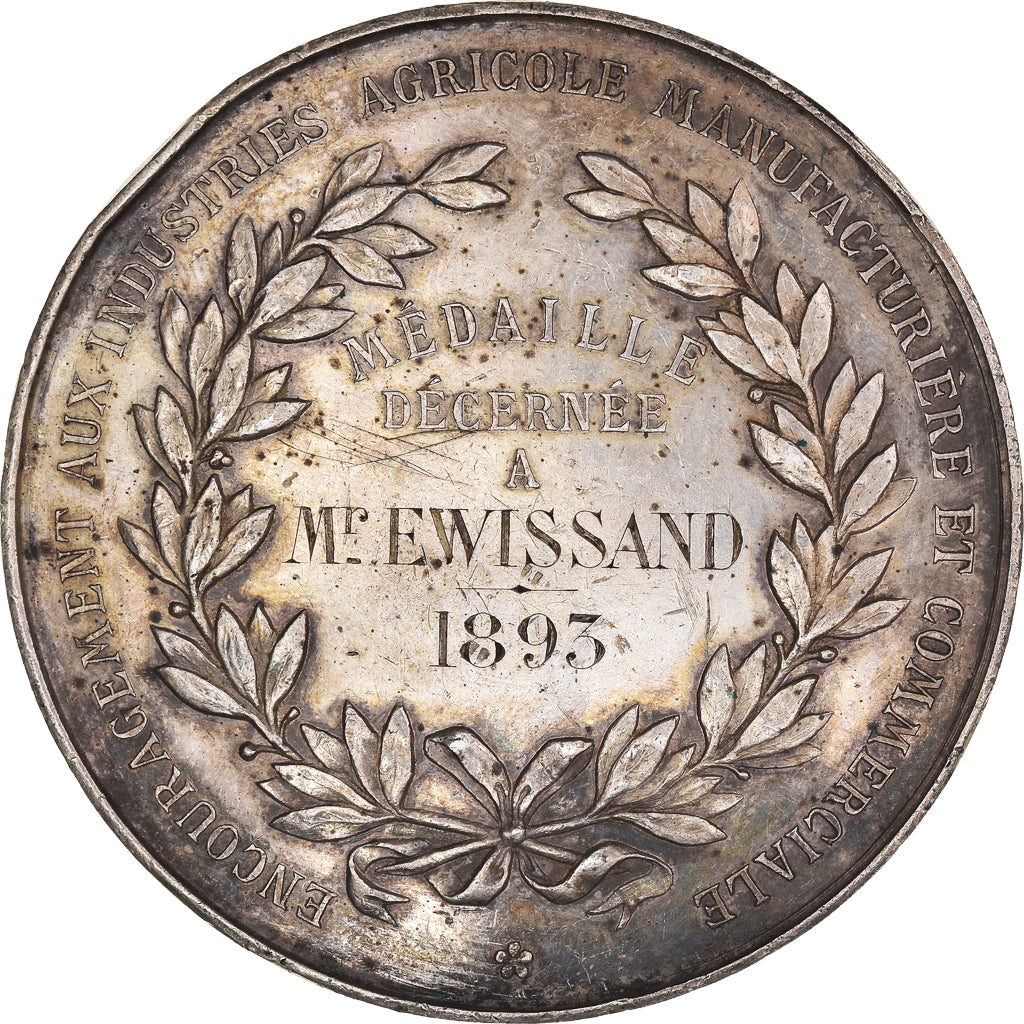 France, Medal, Académie Nationale Agricole Manufacturière, 1893, EF(40-45)