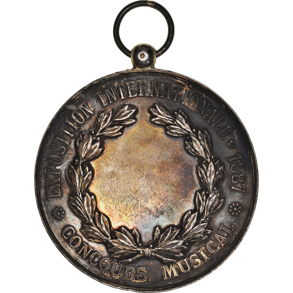 France, Medal, Exposition Internationale, Toulouse, Musique, 1887, AU(50-53)