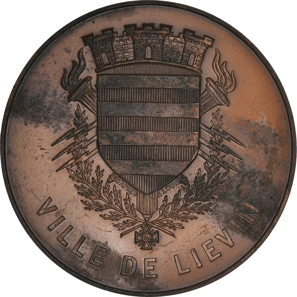 Frankreich, Medaille, Ville de Liévin, Geography, 1988, Dubois.H, SS+, Bronze