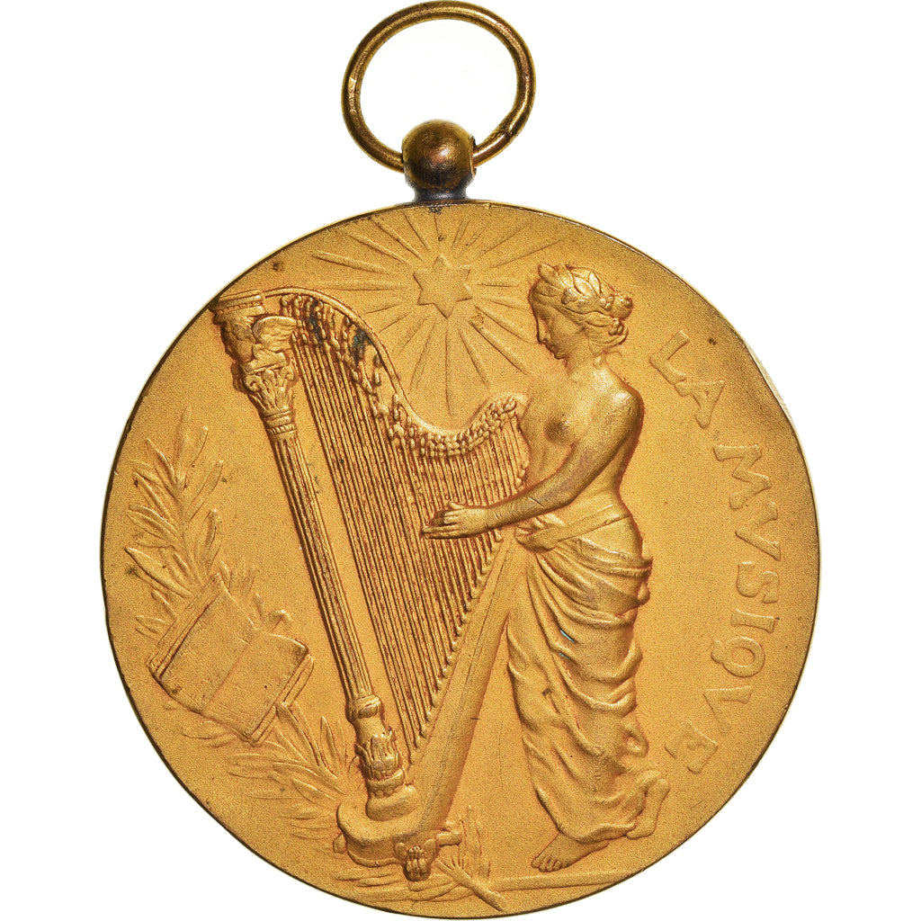 France, Médaille, Festival de Musique, Society, 1923, TTB+, Gilt Bronze