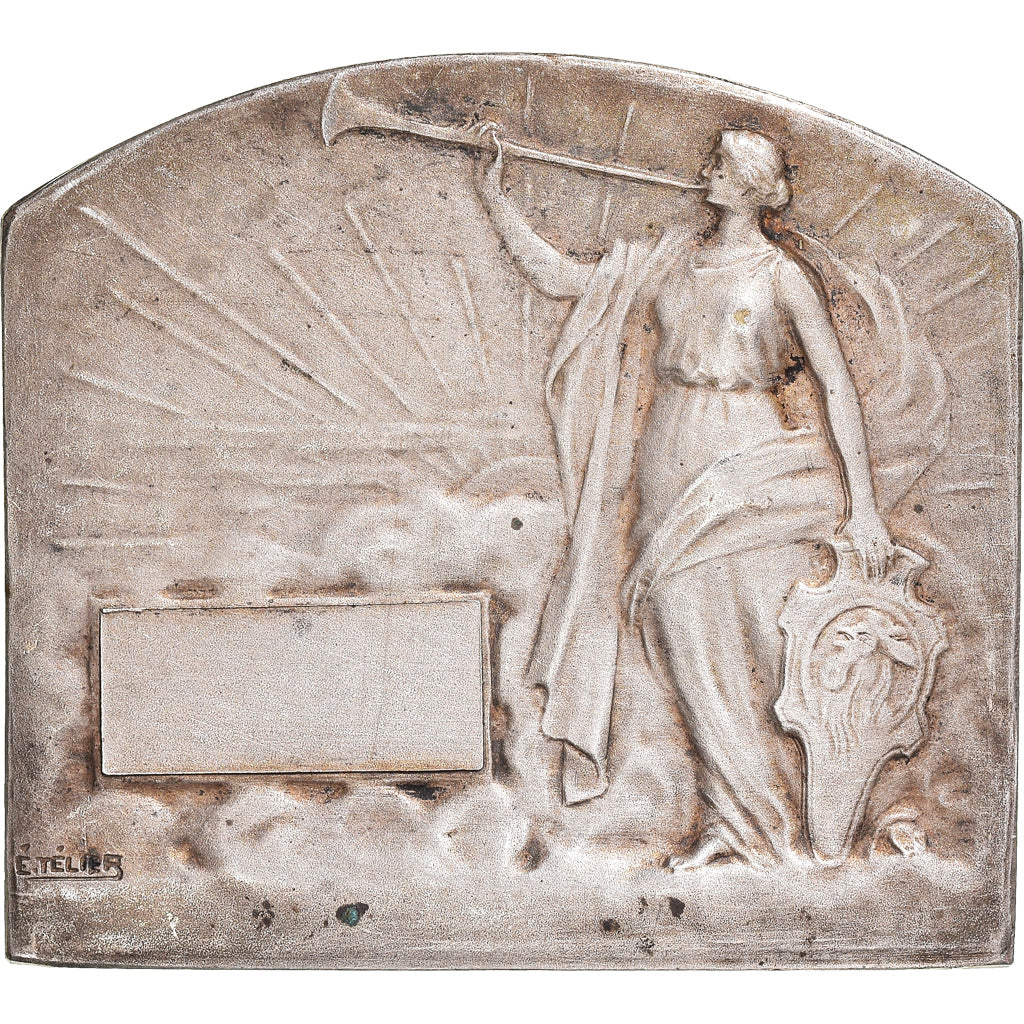 France, Medal, Jeux Olympiques, Paris, Art Nouveau, Telier, AU(50-53), Silvered