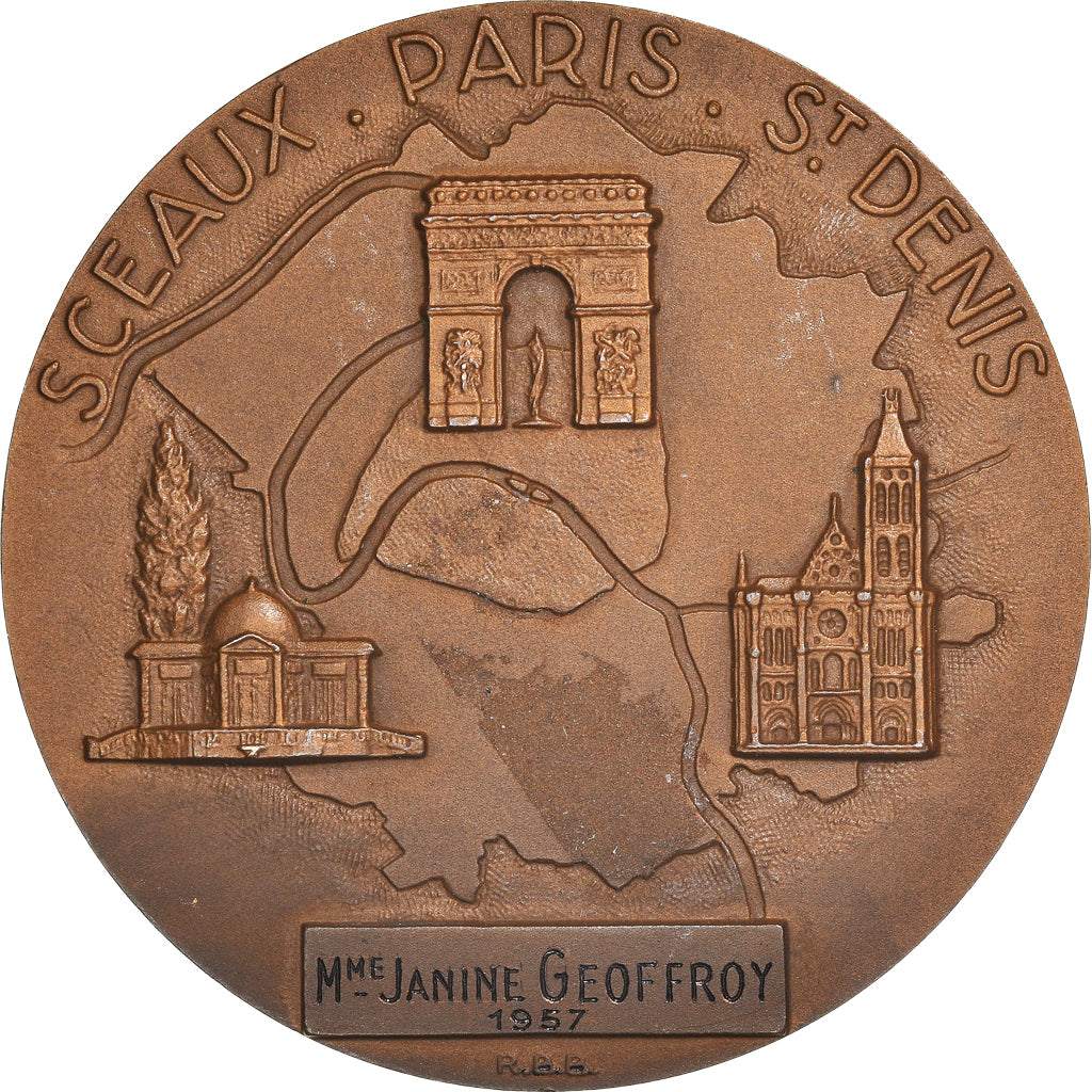 Frankreich, Medaille, Département de la Seine, Paris, Geography, 1957, Baron