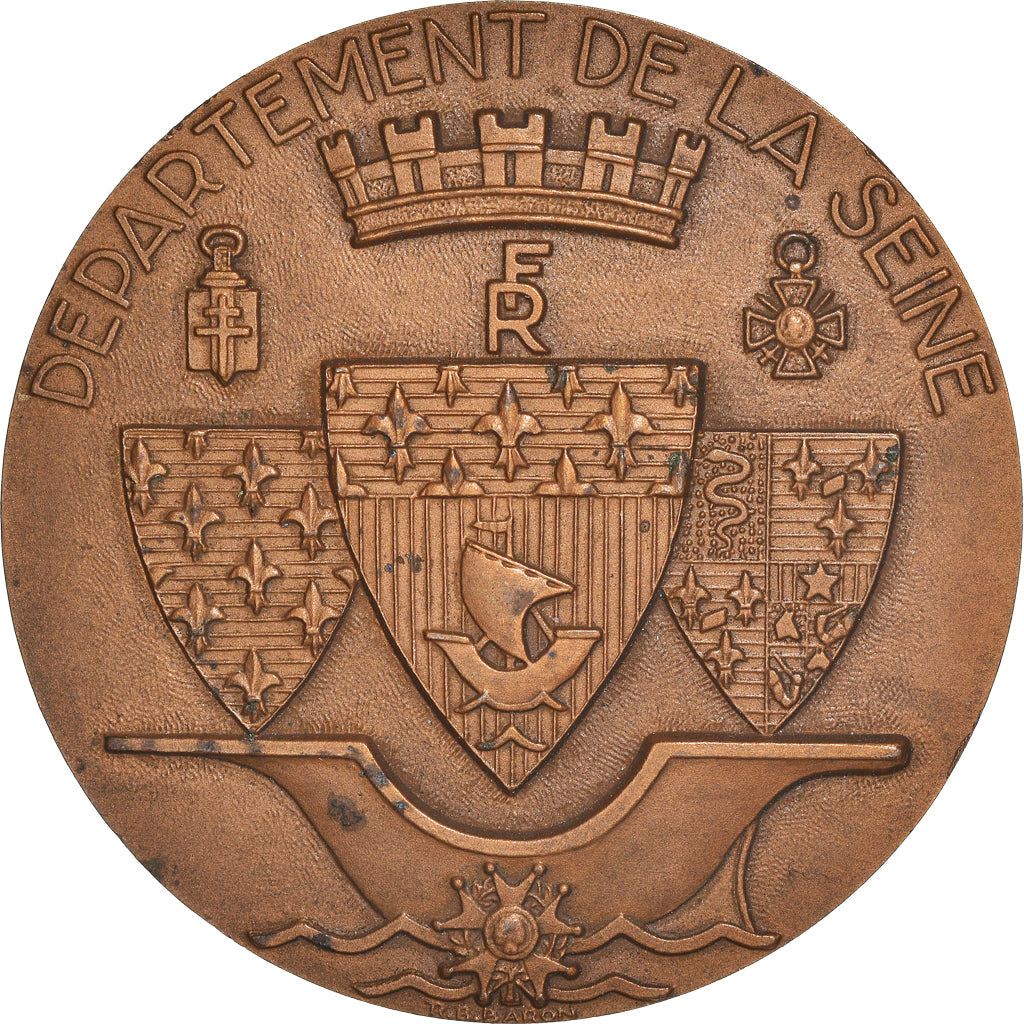 Frankreich, Medaille, Département de la Seine, Paris, Geography, 1957, Baron