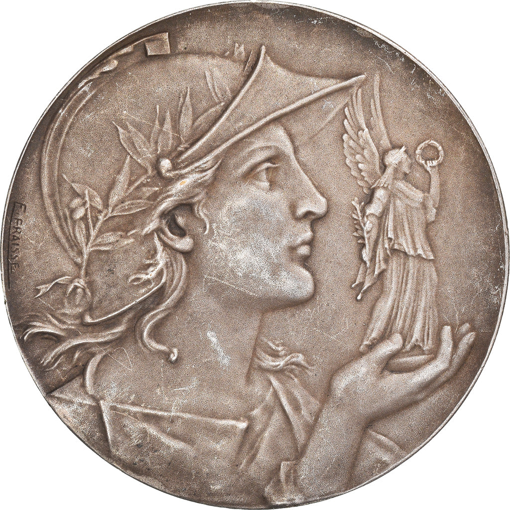 France, Medal, Marianne Casquée, France, 1927, Fraisse, AU(50-53), Silvered