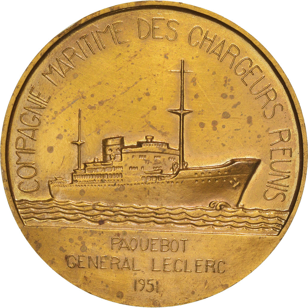France, Médaille, Paquebot général leclerc, Shipping, 1951, Fraisse, TTB+