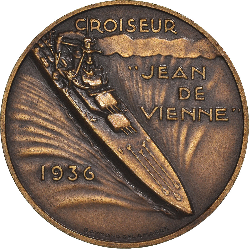França, Medal, Croiseur Jean de Vienne, Navegação, 1936, Delamarre