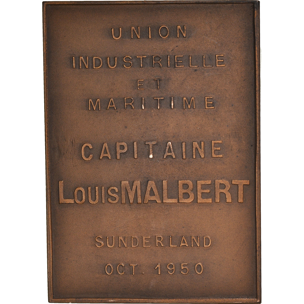 Francia, medalla, Union Industrielle et Maritime, Capitaine Malbert, Sunderland