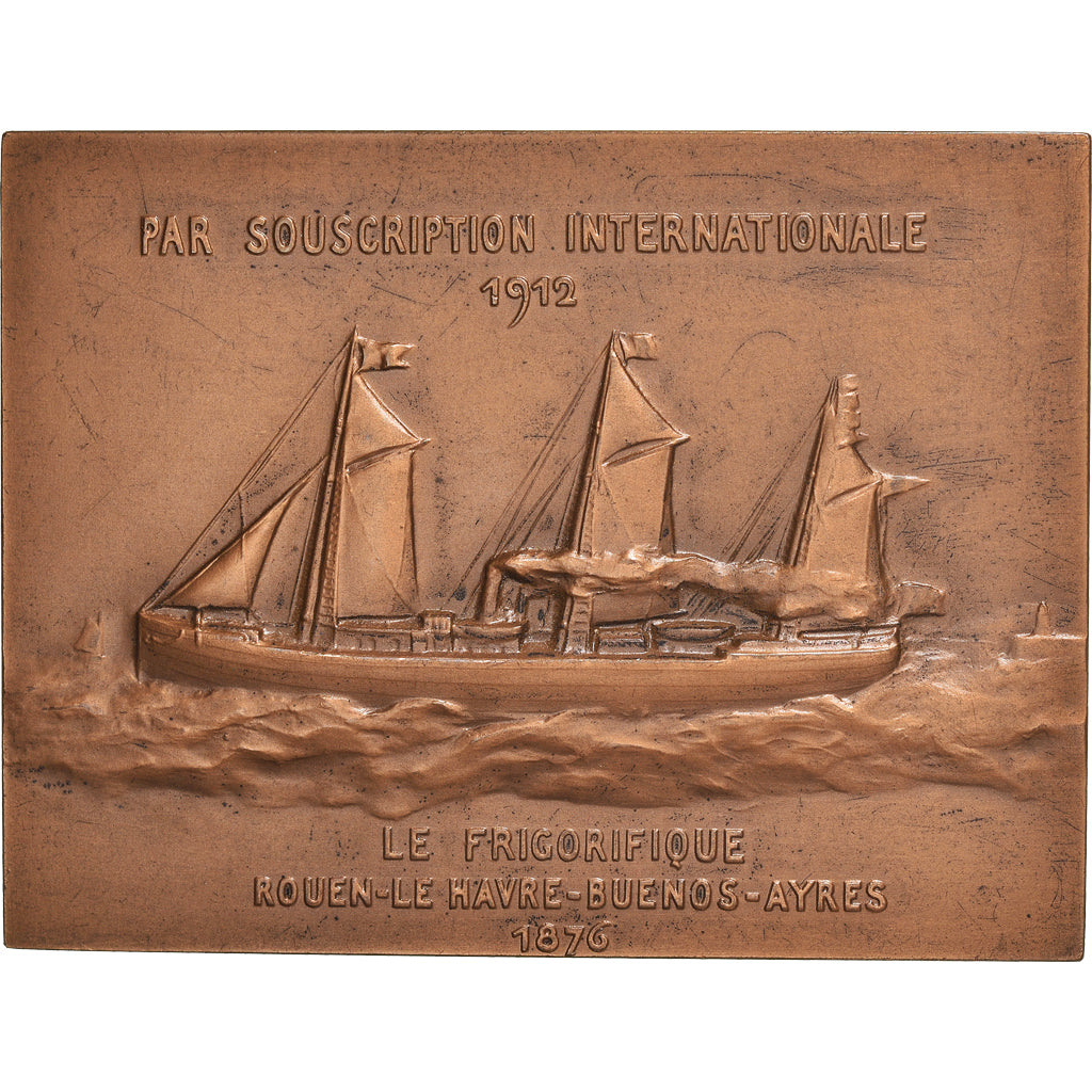 France, Médaille, Charles Tellier, Le Frigorifique, Shipping, 1976, Léopold