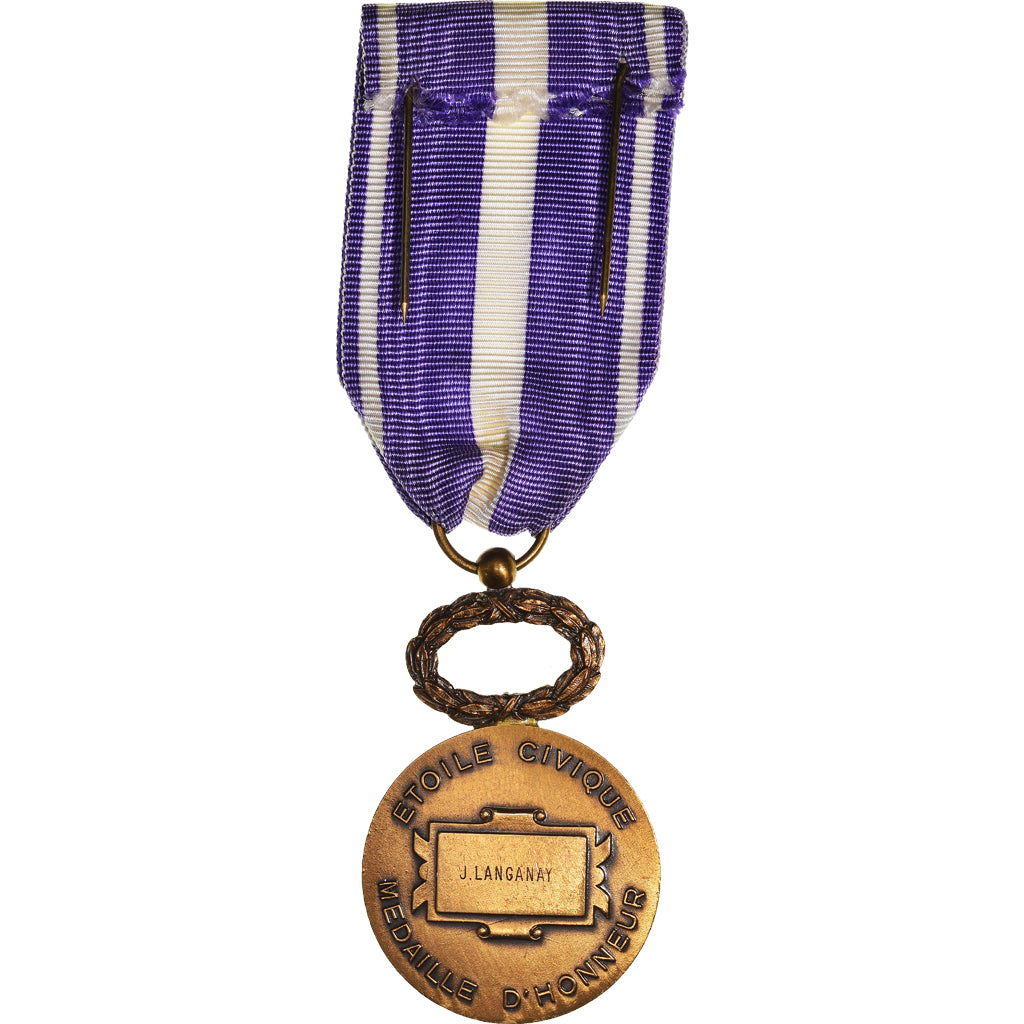 France, Honneur, Etoile Civique, Medal, Uncirculated, Silvered bronze, 35