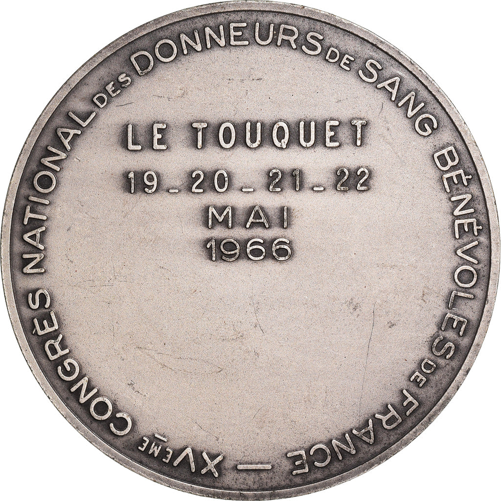 France, Medal, XVème Congrès National des Donneurs de Sang, Le Touquet, 1966