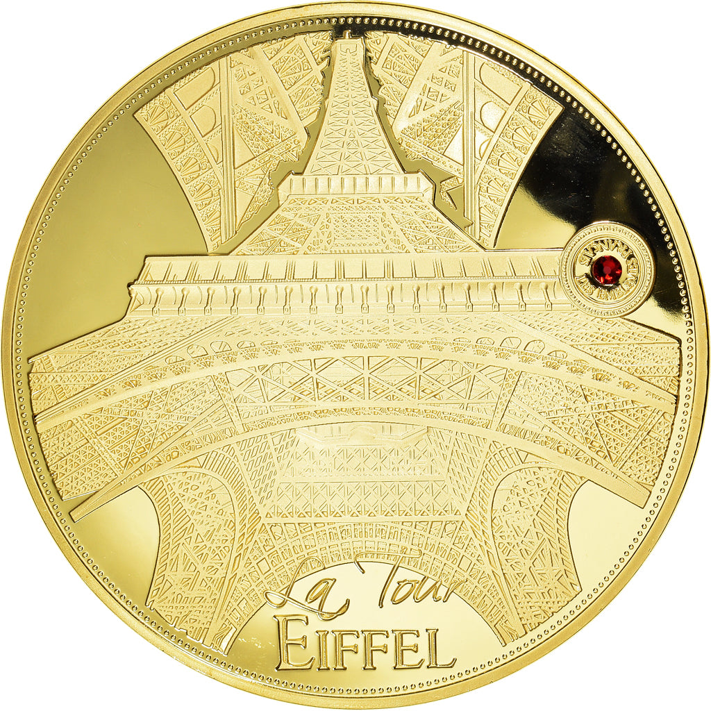 France, Médaille, Les Monuments Français, La Tour Eiffel, 2017, FDC, Copper