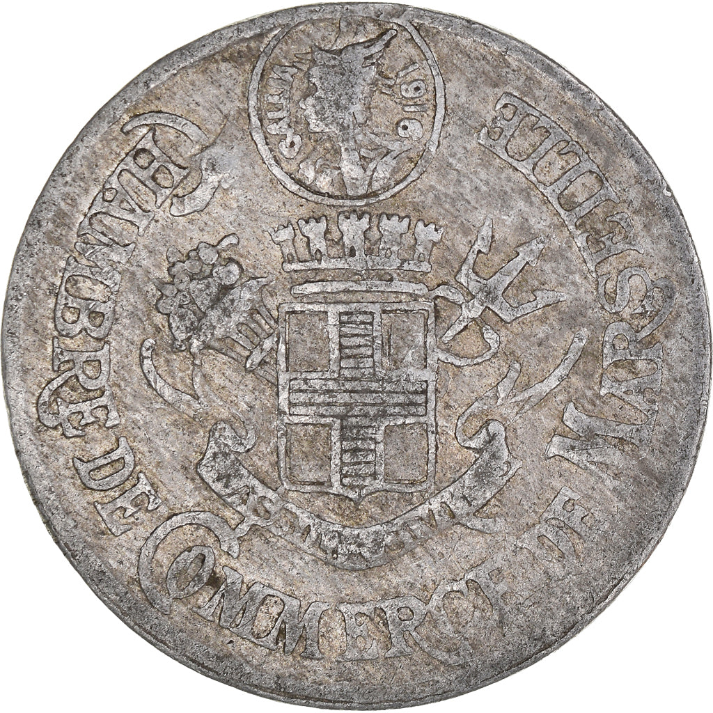 Coin, France, Chambre de Commerce, ., Marseille, 10 Centimes, 1916, EF(40-45)