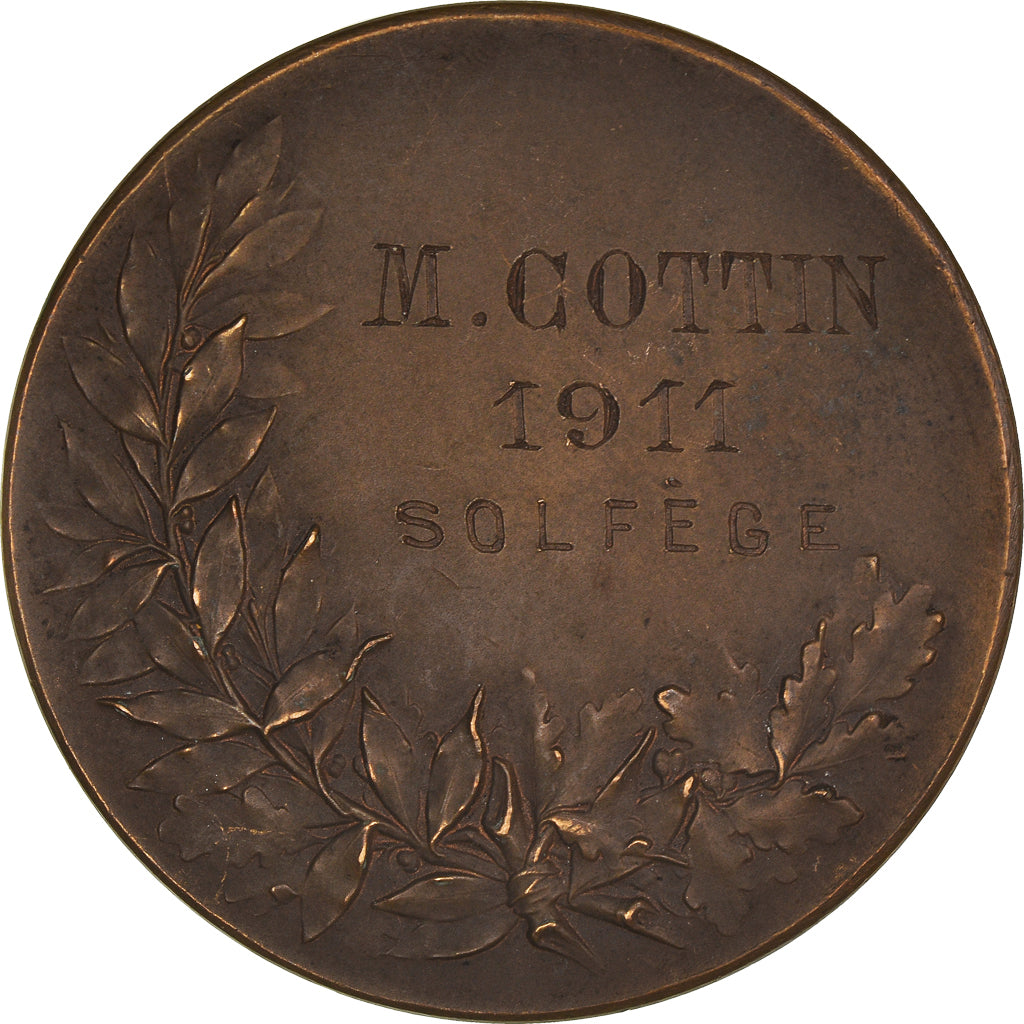 Frankreich, Medaille, Cours Normal des Billettes, Solfège, Musique, 1911, SS+