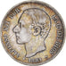 Moneta, Spagna, Alfonso XII, 2 Pesetas, 1881, Madrid, BB, Argento, KM:678.2
