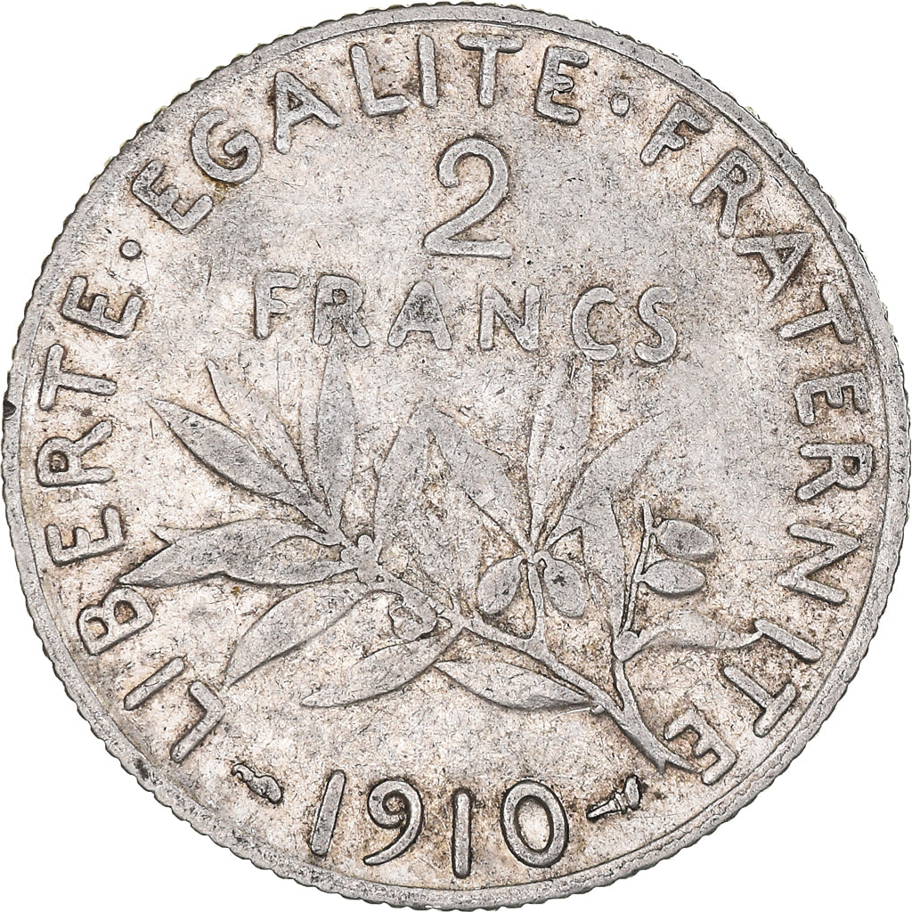 Coin, France, Semeuse, 2 Francs, 1910, Paris, VF(30-35), Silver, KM:845.1