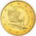 Chipre, 10 Euro Cent, 2012, MS(64), Latão, KM:81